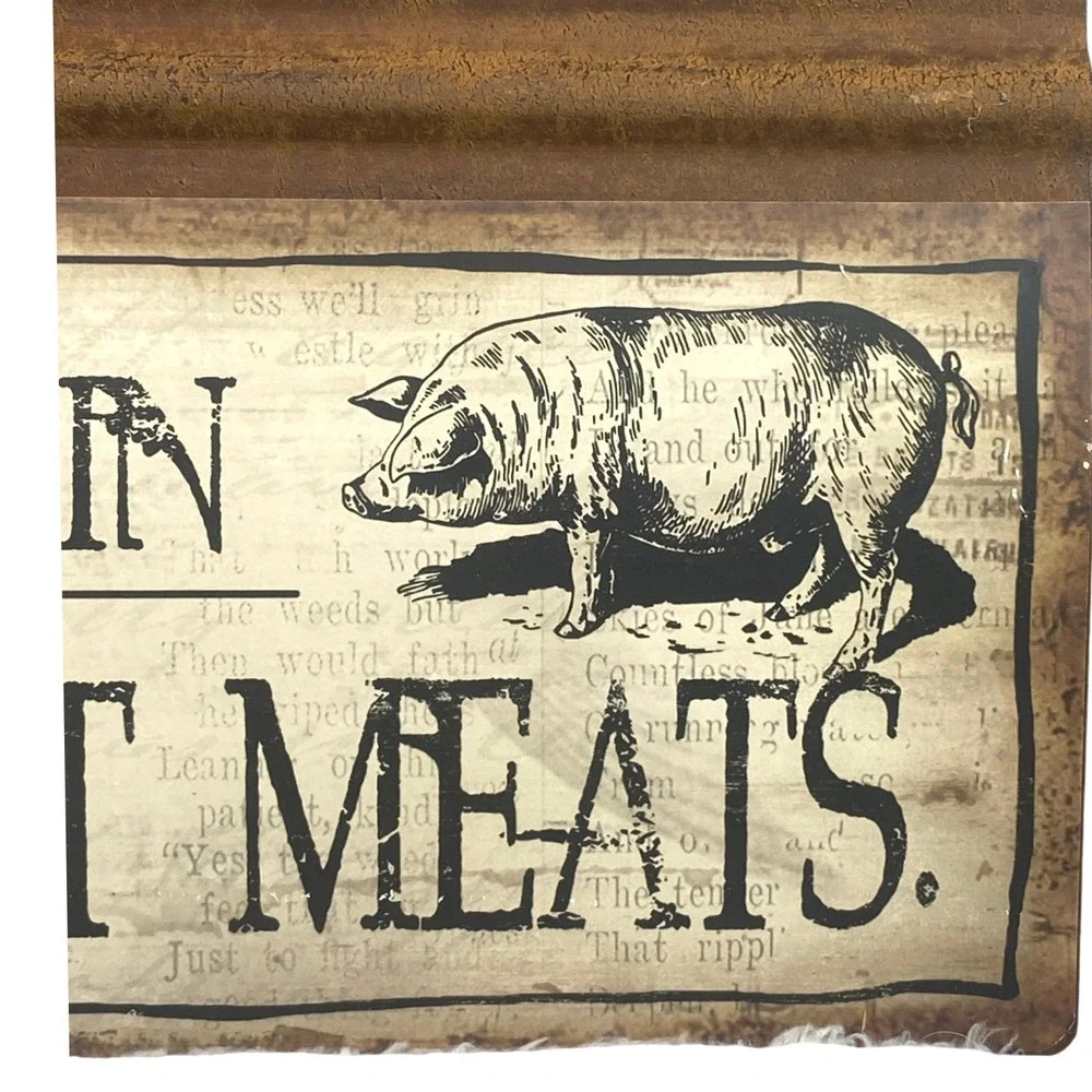 Rustic Kitchen Sign Metal Country Cottagecore Man Cave Garage Butcher‎